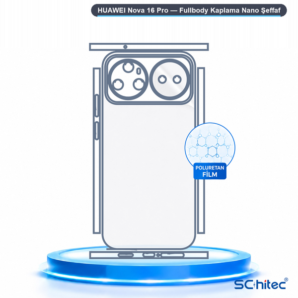ScHitec Huawei Nova 16 Pro Uyumlu Fullbody Arka Kaplama Hidrojel Koruyucu Film
