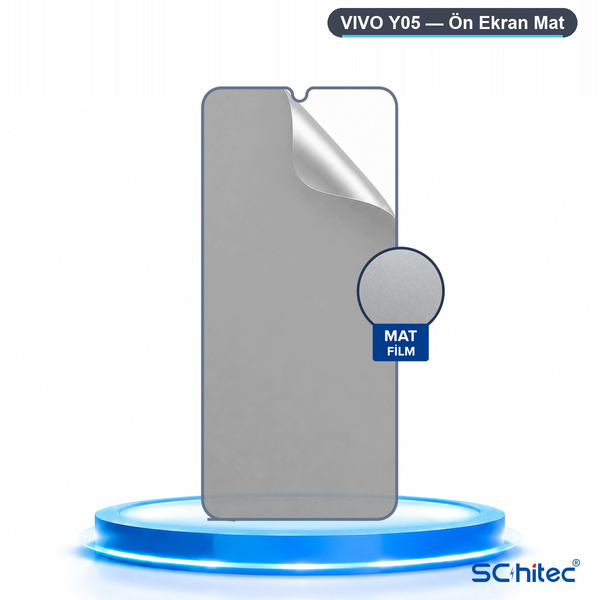 ScHitec Vivo Y05 Uyumlu Ön Yüzey Mat Hidrojel Ekran Koruyucu