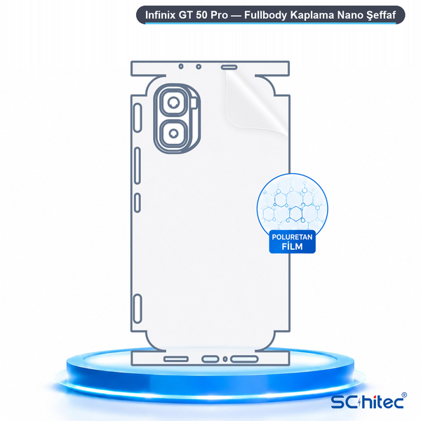 ScHitec Infinix Gt 50 Pro Uyumlu Fullbody Arka Kaplama Hidrojel Koruyucu Film