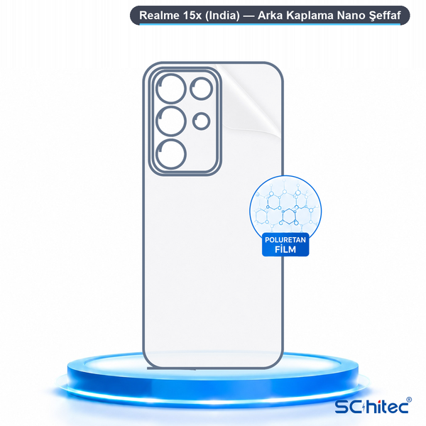 ScHitec Realme 15X (India) Uyumlu Arka Yüzey Hidrojel Koruyucu Film