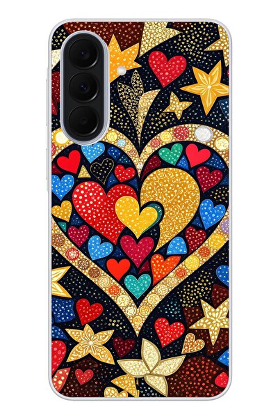 Le Balvo Samsung Galaxy A37 Uyumlu Kalplerimiz Baskılı Silikon Kılıf