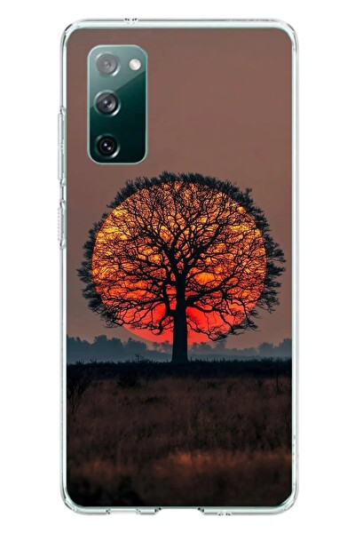 Le Balvo Samsung Galaxy S20 FE Uyumlu Güneşe Denk Gelen Ağaç Baskılı Silikon Kılıf