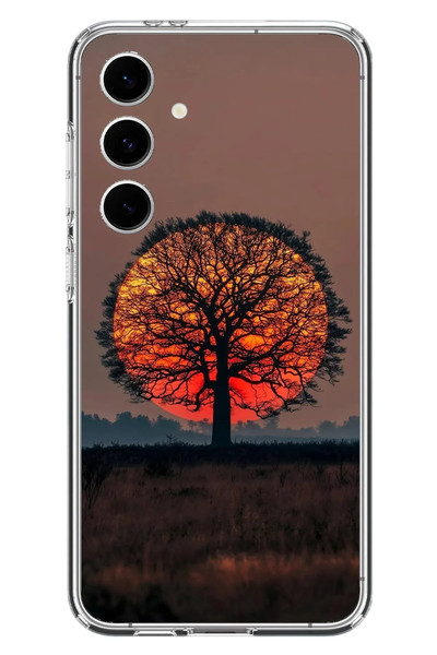 Le Balvo Samsung Galaxy S24 FE Uyumlu Güneşe Denk Gelen Ağaç Baskılı Silikon Kılıf