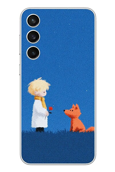 Le Balvo Samsung Galaxy S23 FE Uyumlu Sarışın Çocuk ve Köpek Baskılı Silikon Kılıf