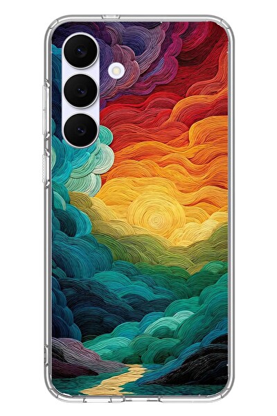 Le Balvo Samsung Galaxy S25 FE Uyumlu Gün Doğumu ve Batımı Baskılı Silikon Kılıf