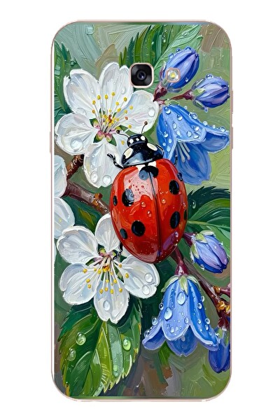 Le Balvo Samsung Galaxy A7 2017 Uyumlu Uğur Böceği Yağlı Boya Baskılı Silikon Kılıf