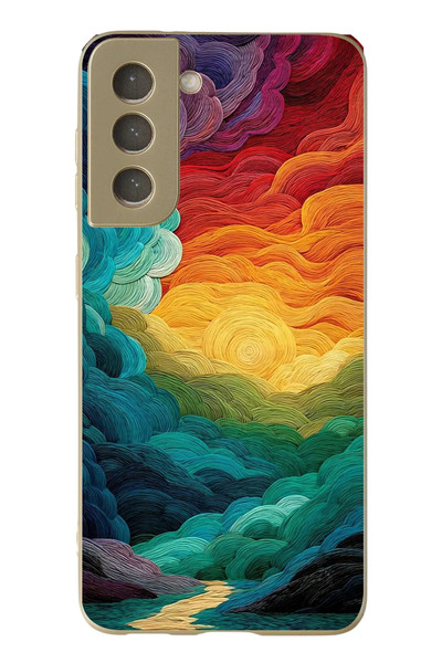 Le Balvo Samsung Galaxy S21 FE Uyumlu Gün Doğumu ve Batımı Baskılı Silikon Kılıf