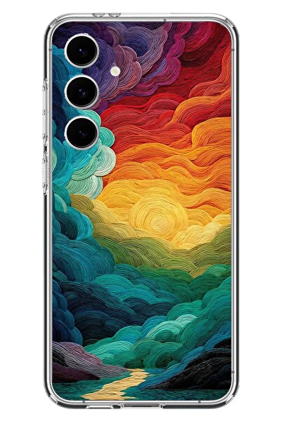 Le Balvo Samsung Galaxy S24 FE Uyumlu Gün Doğumu ve Batımı Baskılı Silikon Kılıf
