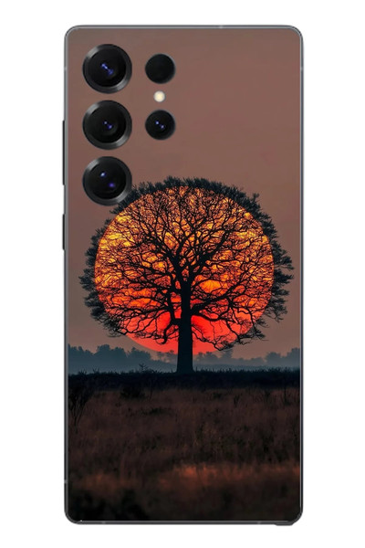 Le Balvo Samsung Galaxy S25 Ultra Uyumlu Güneşe Denk Gelen Ağaç Baskılı Silikon Kılıf
