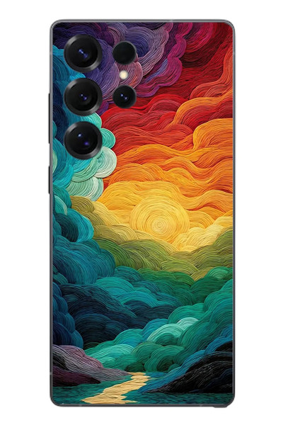 Le Balvo Samsung Galaxy S25 Ultra Uyumlu Gün Doğumu ve Batımı Baskılı Silikon Kılıf