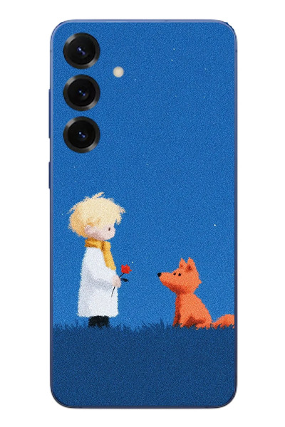 Le Balvo Samsung Galaxy S25 Plus Uyumlu Sarışın Çocuk ve Köpek Baskılı Silikon Kılıf