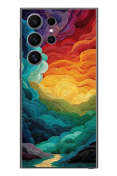 Le Balvo Samsung Galaxy S24 Ultra Uyumlu Gün Doğumu ve Batımı Baskılı Silikon Kılıf