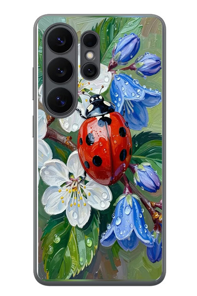 Le Balvo Samsung Galaxy S26 Ultra Uyumlu Uğur Böceği Yağlı Boya Baskılı Silikon Kılıf