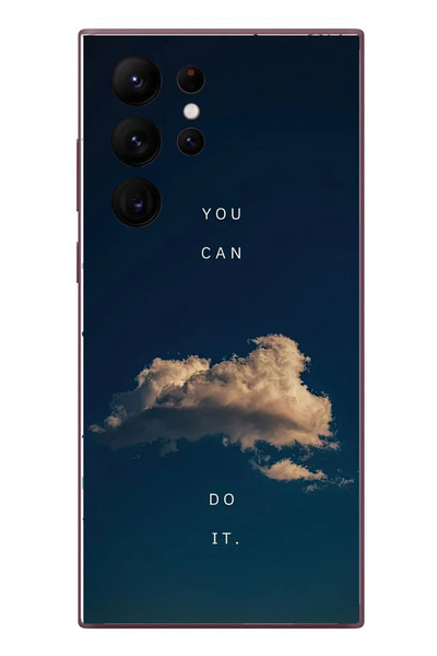 Le Balvo Samsung Galaxy S22 Ultra Uyumlu You Can Do İt Baskılı Silikon Kılıf