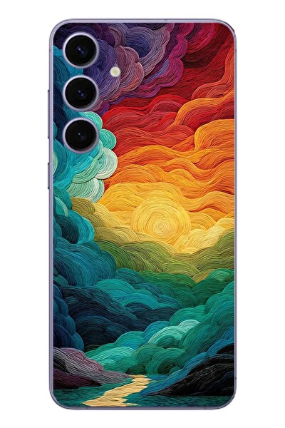 Le Balvo Samsung Galaxy S24 Plus Uyumlu Gün Doğumu ve Batımı Baskılı Silikon Kılıf