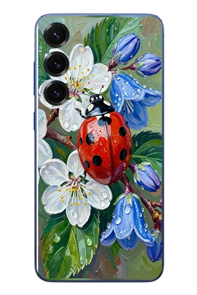 Le Balvo Samsung Galaxy S25 Plus Uyumlu Uğur Böceği Yağlı Boya Baskılı Silikon Kılıf