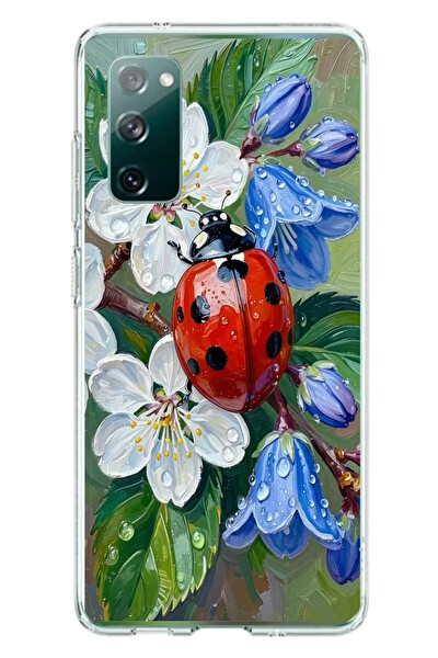 Le Balvo Samsung Galaxy S20 FE Uyumlu Uğur Böceği Yağlı Boya Baskılı Silikon Kılıf