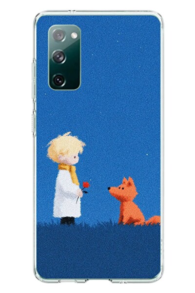Le Balvo Samsung Galaxy S20 FE Uyumlu Sarışın Çocuk ve Köpek Baskılı Silikon Kılıf