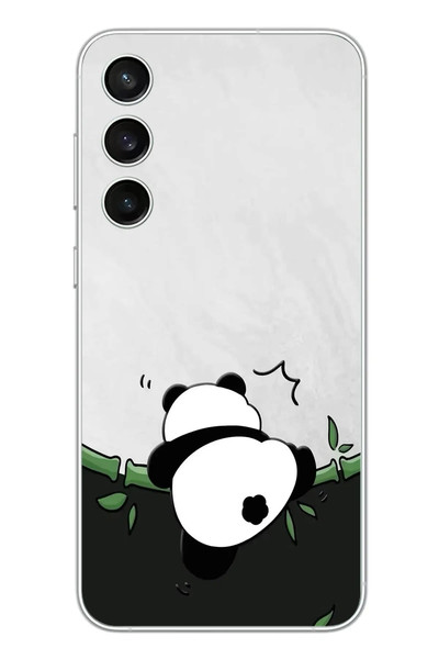 Le Balvo Samsung Galaxy S23 FE Uyumlu Bambuya Çıkan Panda Baskılı Silikon Kılıf