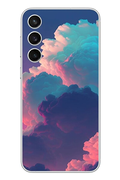 Le Balvo Samsung Galaxy S23 FE Uyumlu Renkli Doğal Bulutlar Baskılı Silikon Kılıf