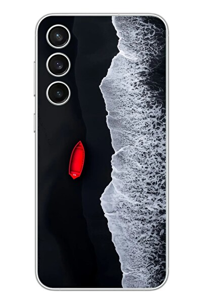 Le Balvo Samsung Galaxy S23 FE Uyumlu Kırmızı Tekne Yalnız Baskılı Silikon Kılıf