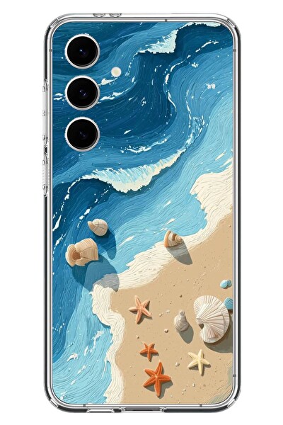 Le Balvo Samsung Galaxy S24 FE Uyumlu Deniz Yıldızı Tatilde Baskılı Silikon Kılıf