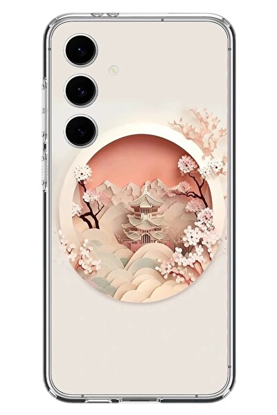 Le Balvo Samsung Galaxy S24 FE Uyumlu Manzar Retro Yuvarlak Baskılı Silikon Kılıf