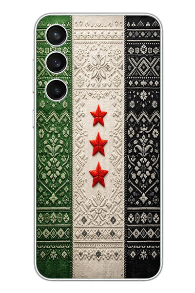 Le Balvo Samsung Galaxy S23 FE Uyumlu Suriye Bayrağı Dokuma Baskılı Silikon Kılıf