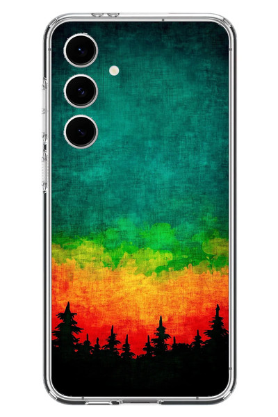 Le Balvo Samsung Galaxy S24 FE Uyumlu Orman Gecesi Renkli Baskılı Silikon Kılıf