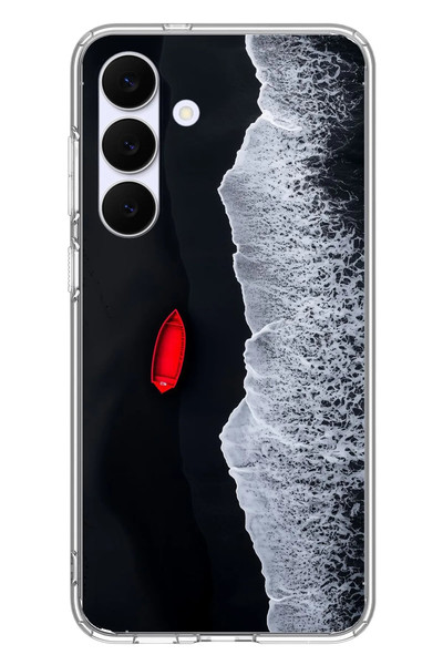 Le Balvo Samsung Galaxy S25 FE Uyumlu Kırmızı Tekne Yalnız Baskılı Silikon Kılıf