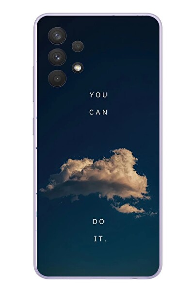 Le Balvo Samsung Galaxy A32 Uyumlu You Can Do İt Baskılı Silikon Kılıf