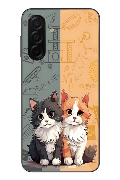Le Balvo Samsung Galaxy A26 Uyumlu Sarı ve Siyah Kedi Baskılı Silikon Kılıf