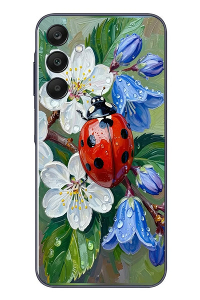 Le Balvo Samsung Galaxy A25 Uyumlu Uğur Böceği Yağlı Boya Baskılı Silikon Kılıf