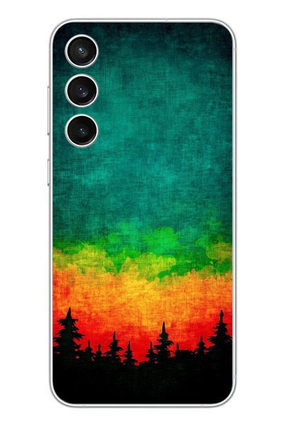 Le Balvo Samsung Galaxy S23 FE Uyumlu Orman Gecesi Renkli Baskılı Silikon Kılıf