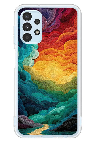 Le Balvo Samsung Galaxy A13 Uyumlu Gün Doğumu ve Batımı Baskılı Silikon Kılıf