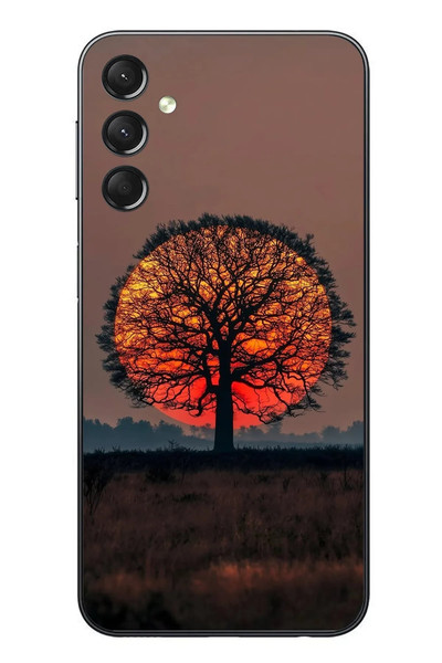 Le Balvo Samsung Galaxy A24 Uyumlu Güneşe Denk Gelen Ağaç Baskılı Silikon Kılıf