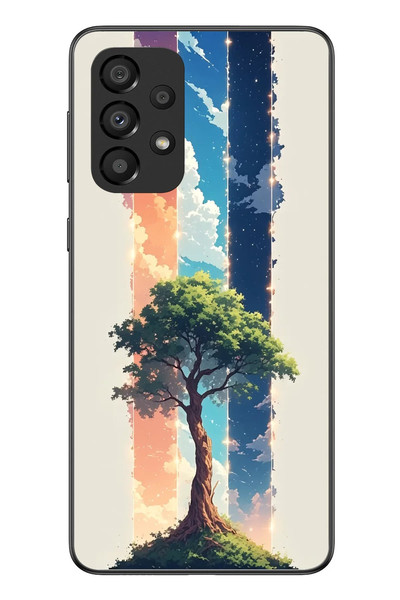 Le Balvo Samsung Galaxy A33 Uyumlu Yalnız Ağaç Dört Mevsim Baskılı Silikon Kılıf