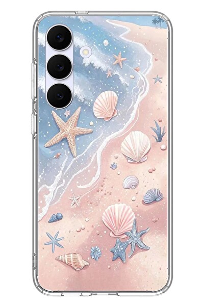 Le Balvo Samsung Galaxy S25 FE Uyumlu Deniz Yıldızı Kumsalı Baskılı Silikon Kılıf