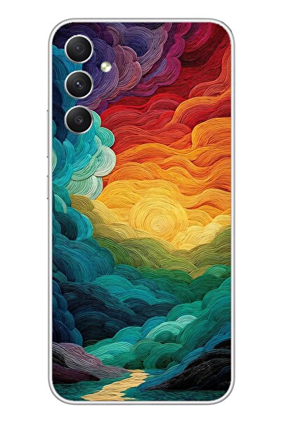 Le Balvo Samsung Galaxy A34 Uyumlu Gün Doğumu ve Batımı Baskılı Silikon Kılıf