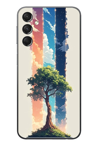 Le Balvo Samsung Galaxy A24 Uyumlu Yalnız Ağaç Dört Mevsim Baskılı Silikon Kılıf