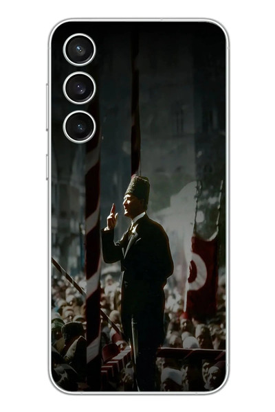 Le Balvo Samsung Galaxy S23 FE Uyumlu Atatürk Hitap Ediyor Baskılı Silikon Kılıf