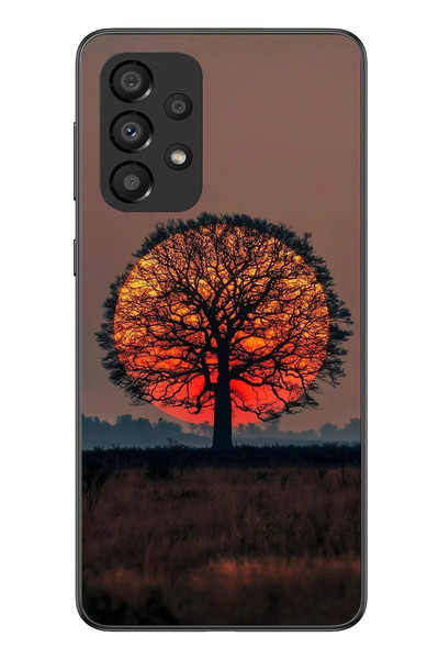 Le Balvo Samsung Galaxy A33 Uyumlu Güneşe Denk Gelen Ağaç Baskılı Silikon Kılıf