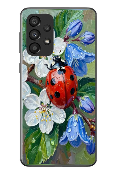 Le Balvo Samsung Galaxy A33 Uyumlu Uğur Böceği Yağlı Boya Baskılı Silikon Kılıf