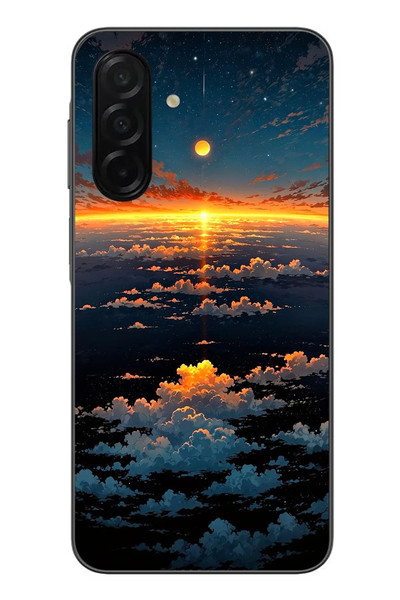 Le Balvo Samsung Galaxy A26 Uyumlu Gün Batımı ve Ay Baskılı Silikon Kılıf