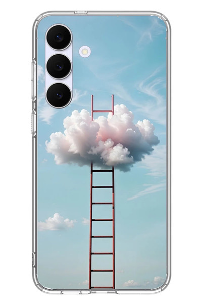 Le Balvo Samsung Galaxy S25 FE Uyumlu Buluta Çıkan Merdiven Baskılı Silikon Kılıf