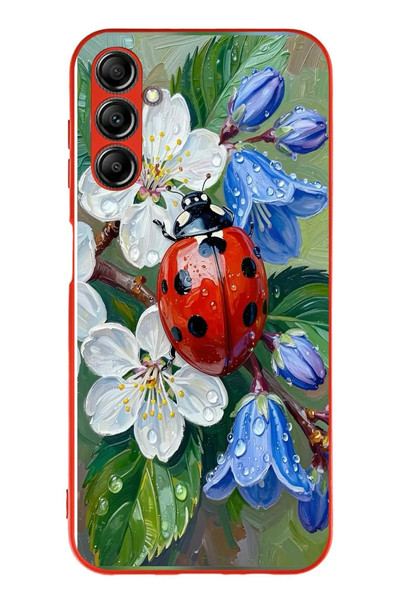 Le Balvo Samsung Galaxy A14 Uyumlu Uğur Böceği Yağlı Boya Baskılı Silikon Kılıf