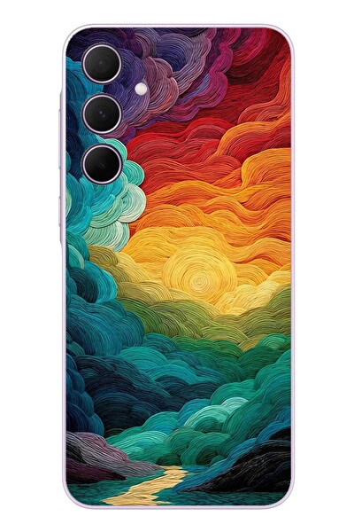 Le Balvo Samsung Galaxy A35 Uyumlu Gün Doğumu ve Batımı Baskılı Silikon Kılıf