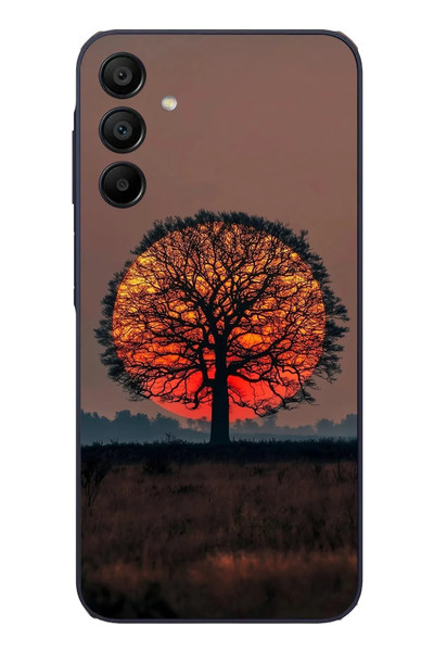 Le Balvo Samsung Galaxy A15 Uyumlu Güneşe Denk Gelen Ağaç Baskılı Silikon Kılıf
