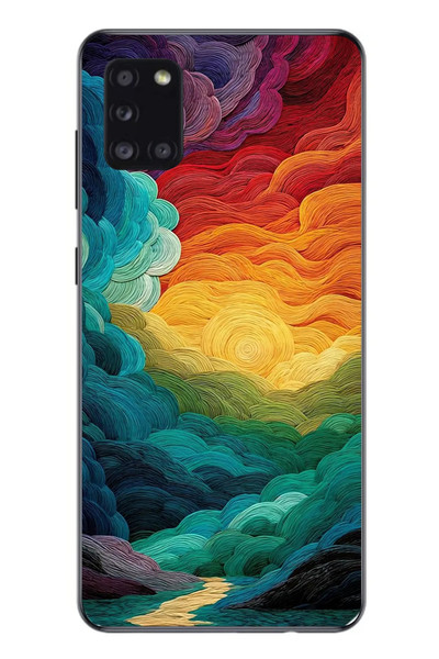 Le Balvo Samsung Galaxy A31 Uyumlu Gün Doğumu ve Batımı Baskılı Silikon Kılıf