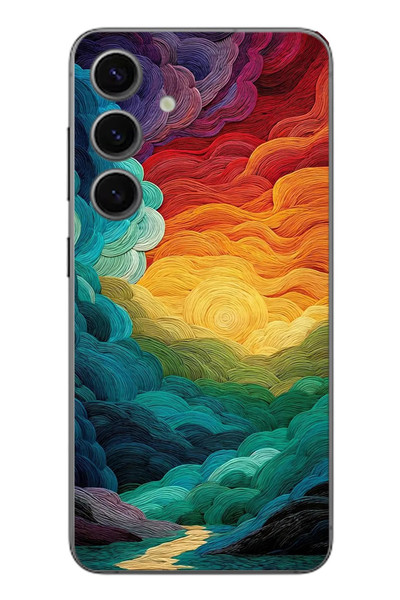 Le Balvo Samsung Galaxy S24 Uyumlu Gün Doğumu ve Batımı Baskılı Silikon Kılıf